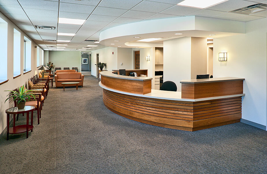 Medical office redevelopment, doctor waiting room, Arlington Heights